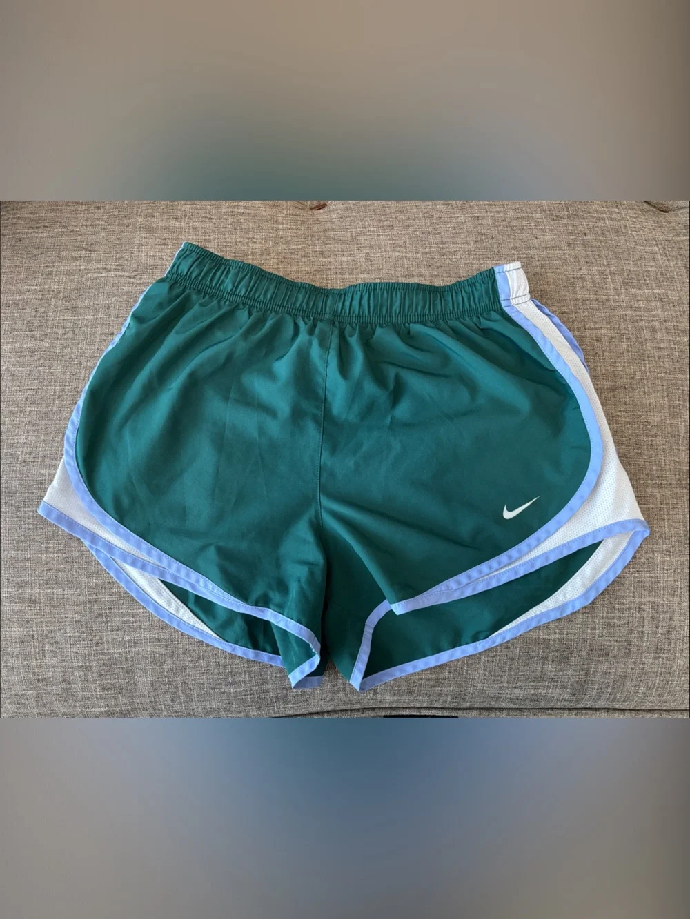 Nike Women’s Teal Athletic Shorts with Light Blue Trim